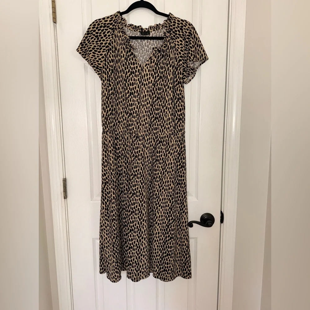 Talbots Black and Tan Midi Dress - Picture 2 of 5